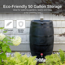 Load image into Gallery viewer, Sleek Black 50-Gallon Eco Rain Barrel for Space-Saving Water Storage