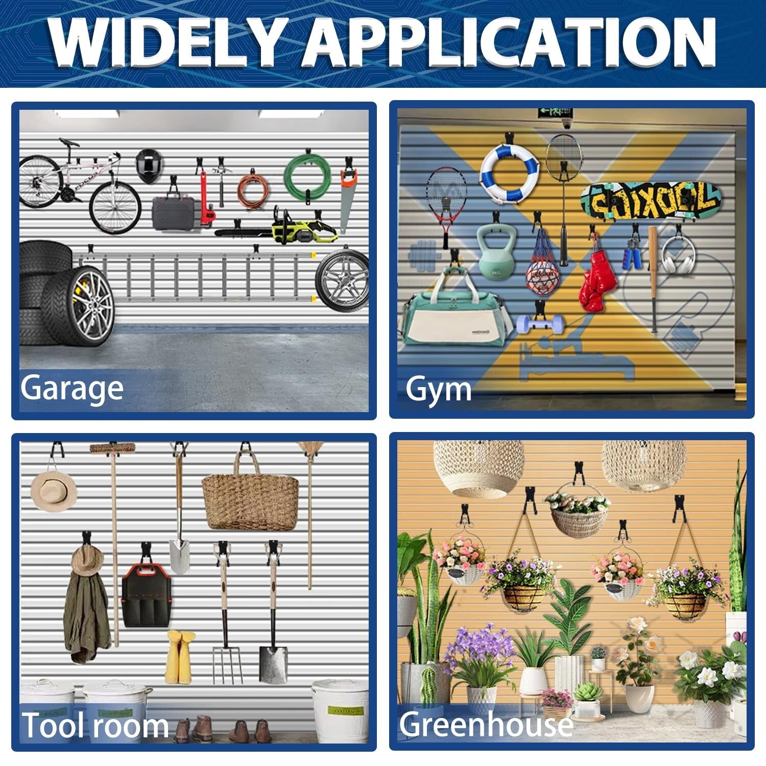 18-Piece Heavy-Duty Slatwall Hook Set - Multi-Sized Space Savers in Black