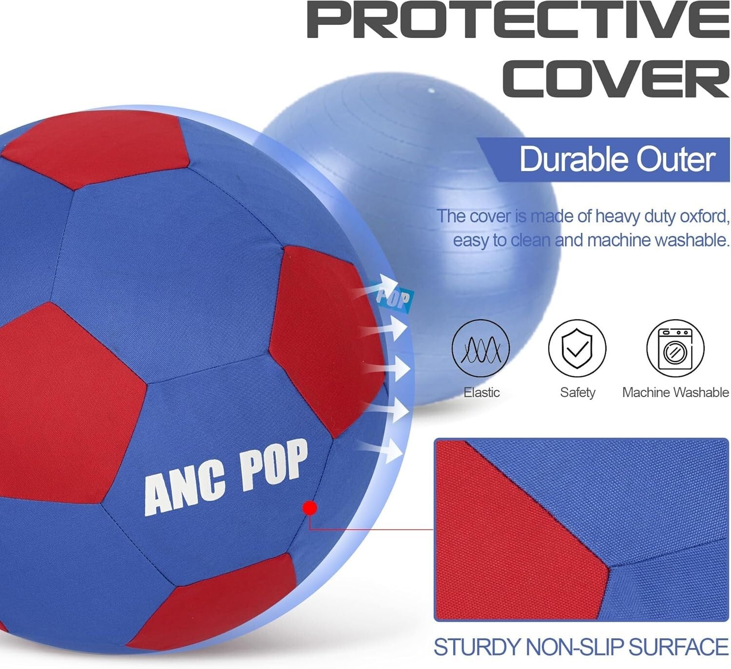 Durable 25" Herding Ball for Dogs & Horses with Washable Cover & Pump