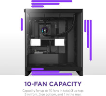 Load image into Gallery viewer, H7 Flow Mid-Tower ATX Case - superior airflow, 3 fans, Cable Management - Black