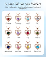 Load image into Gallery viewer, Personalized Birthstone and Heart Necklace in S925 Sterling Silver - Gift Ready!