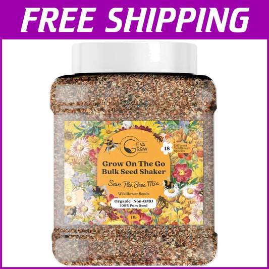 1LB Wildflower Seed Mix Tub - Attract Pollinators with 300,000+ Easy-Grow Seeds
