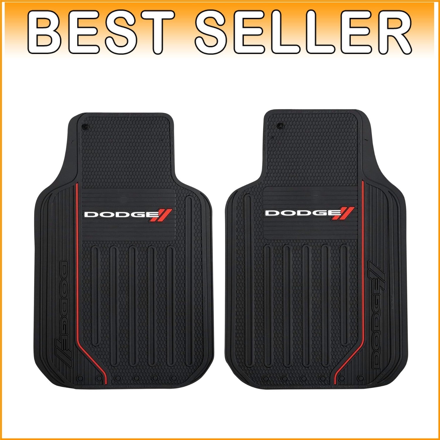 Dodge Elite Series Universal Floor Mat Set - Stylish Black PVC Protection