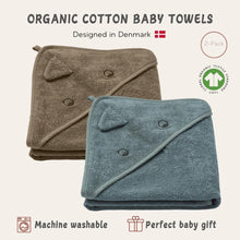 Load image into Gallery viewer, Super-Soft Organic Hooded Baby Towels 2-Pack - Perfect for Newborns &amp; Toddlers