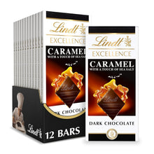 Load image into Gallery viewer, Gourmet Sea Salt Caramel Dark Chocolate Bars - 3.5 oz Each, 12 Pack for Sharing