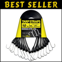 Load image into Gallery viewer, Versatile Heavy Duty 10'' Bungee Cords - 50 Count, 100% EPDM for Extreme Weather