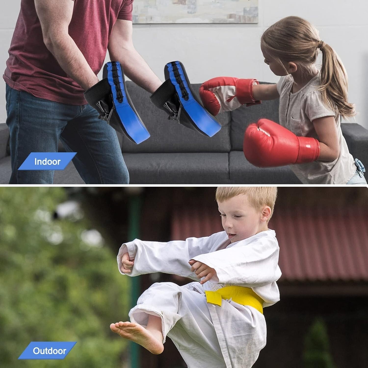 2-in-1 Boxing Mitts and Pads Set for Kids - Perfect for Martial Arts Training