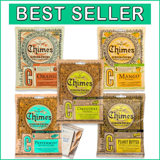 Chimes Ginger Chews Large 5 Flavor Variety Pack - Vegan & Gluten-Free Delight