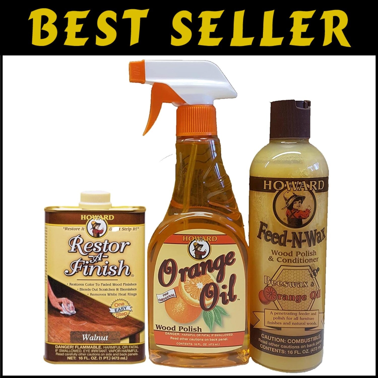 Versatile Wood Cleaner and Restorer with Orange Scent for All Wood Finishes