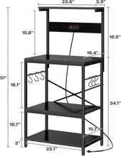 Load image into Gallery viewer, Functional Microwave Stand with Storage and Adjustable Shelves - Black Finish