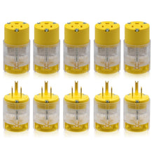 Load image into Gallery viewer, Commercial Grade Lighted Electrical Plug &amp; Connector Set - 5 Pack in Yellow