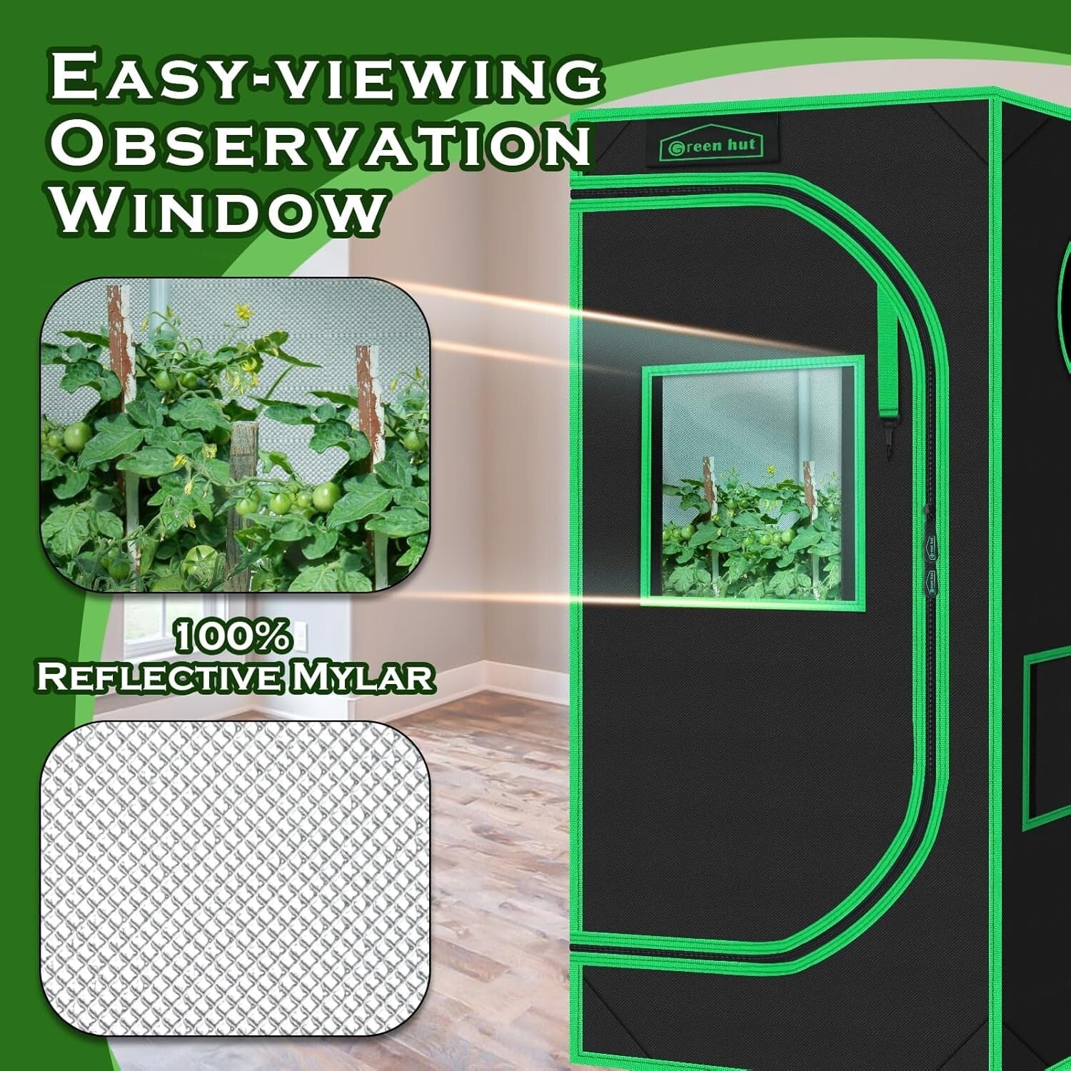 Alloy Steel Frame Hydroponic Grow Tent 24"x24"x48" - Sturdy Plant Environment