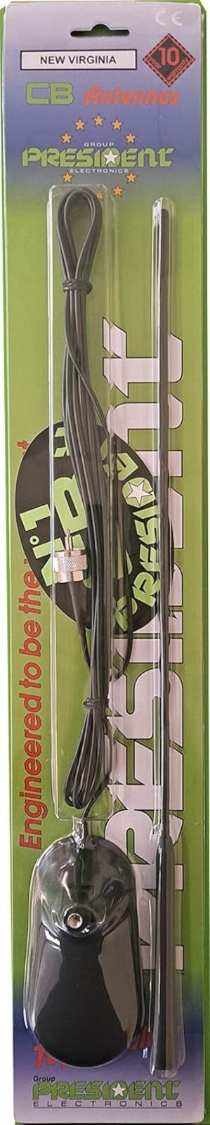 New Virginia Magnetic CB Antenna with Adjustable Whip - Easy to Install, 500 mm