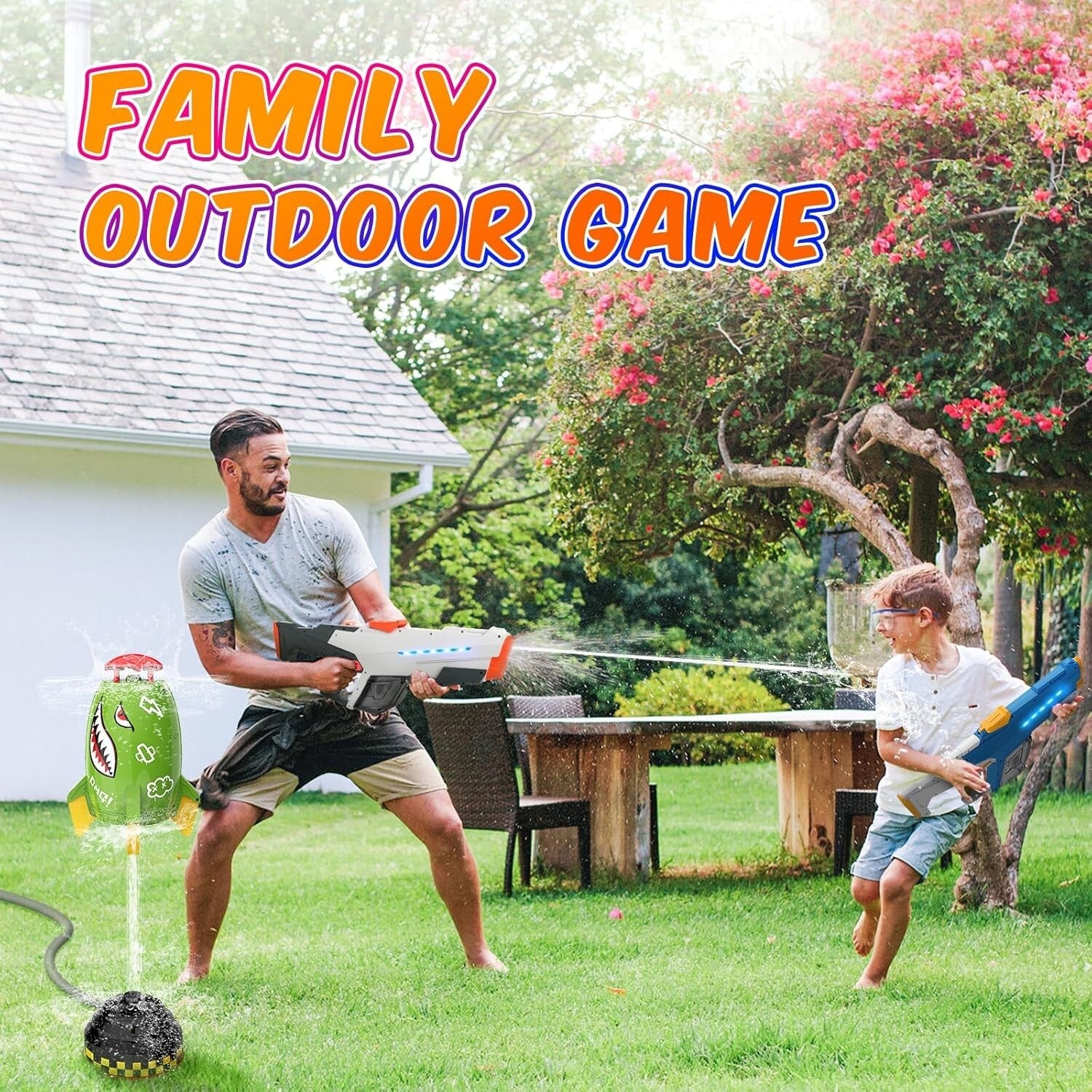 Dual-Mode Electric Water Gun - Automatic Suction & Manual Shooting (32ft Range)