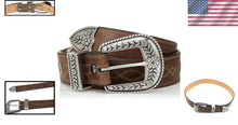 Load image into Gallery viewer, Cotton Women's Fatbaby Center Stitch Belt - 34' Brown Essential for Fashionistas