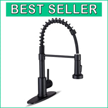 Load image into Gallery viewer, Matte Black Pull Down Kitchen Faucet with 360° Swivel Sprayer – Single Handle