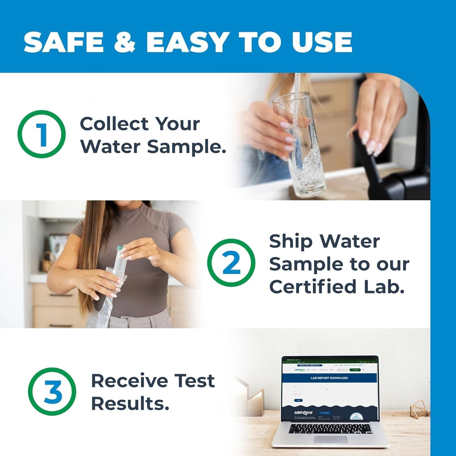 200-in-1 EPA Certified Drinking Water Test Kit - Quick Results & Digital Report