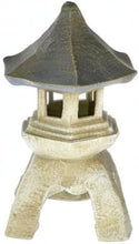 Load image into Gallery viewer, Handcast Vintage Style Pagoda Lantern - 11'' Wide, Freestanding Garden Accent