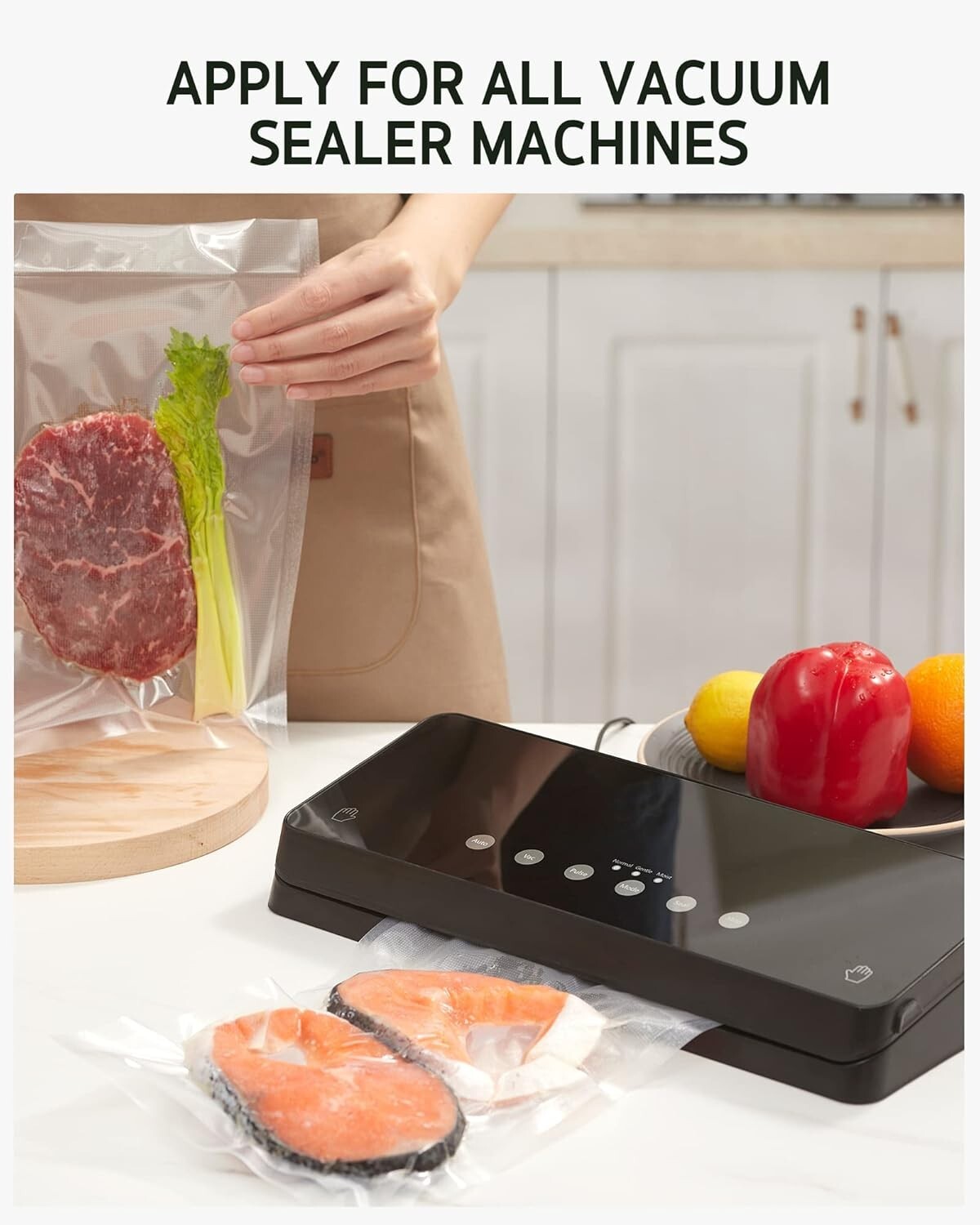 Easy-to-Use 300 Count Pre-Cut Vacuum Sealer Bags - Safe & Reliable Food Storage