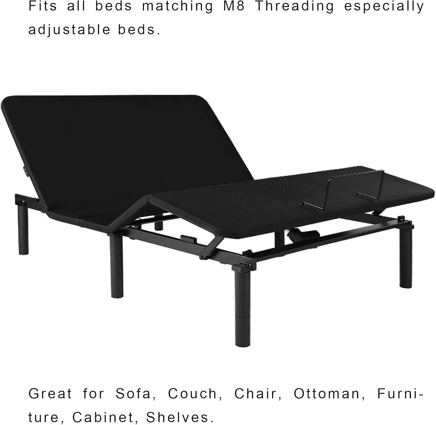 Stainless Steel Bed Legs 12 Inch with Felt Bottom for Hard Floor Protection