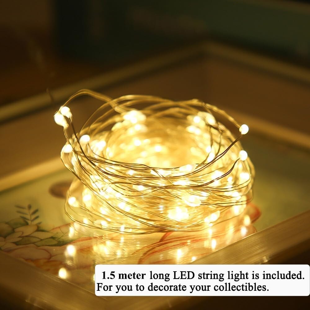 5-Tier Acrylic Display Case with Wooden Base for Action Figures and Collectibles