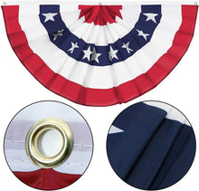 Load image into Gallery viewer, Durable Polyester American Fan Flag - Patriotic Half Banner for Indoors/Outdoors