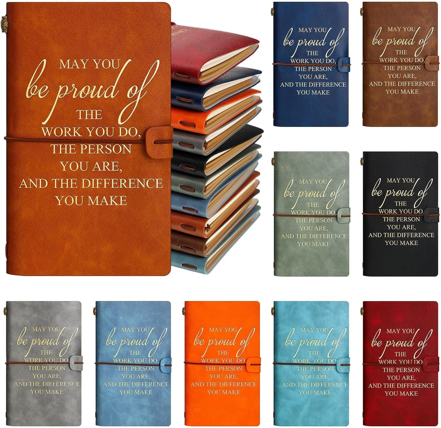 Portable 20-Pack Motivational Journals with Inspirational Quotes for Teams