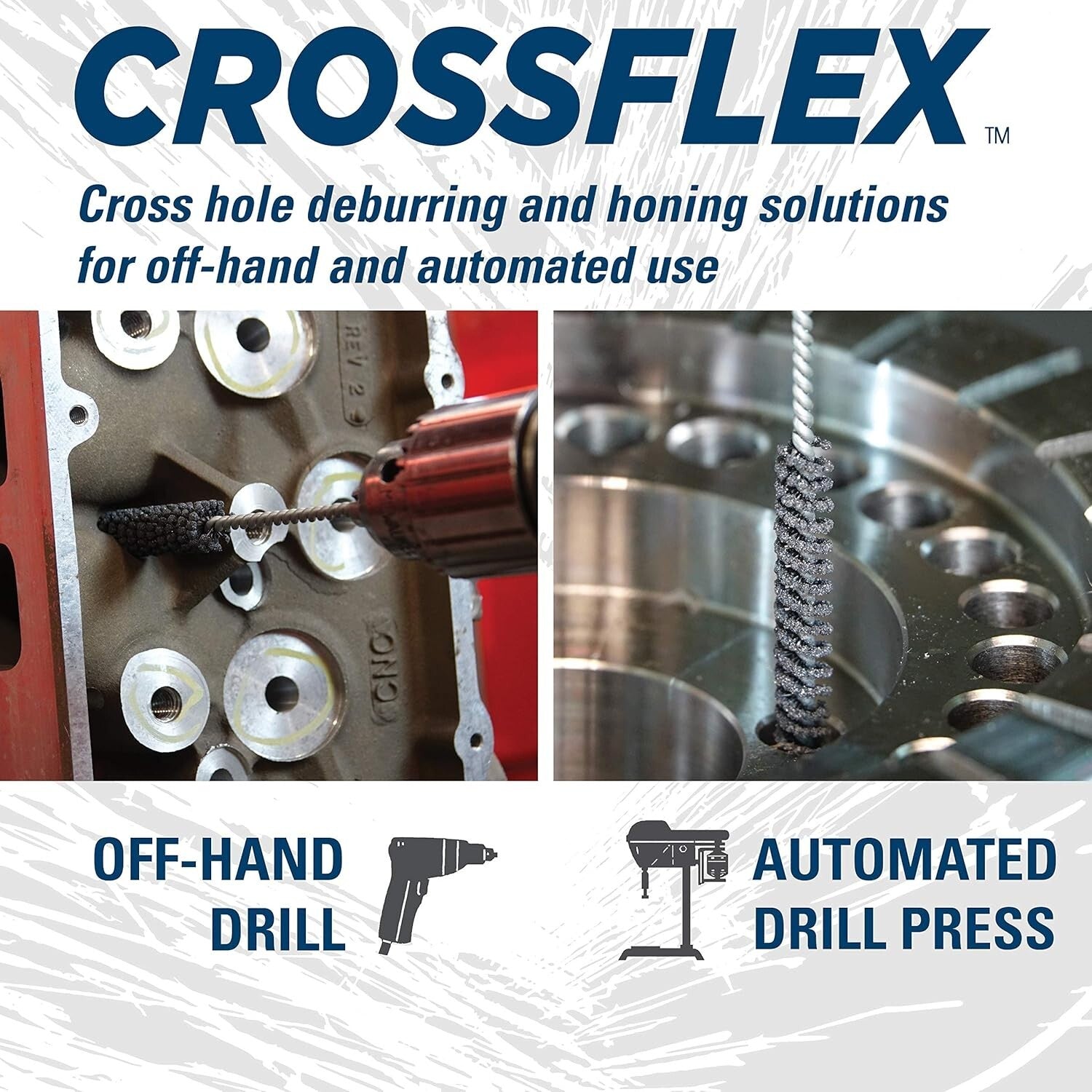 CrossFlex Nylon Bore Brush 4" - 320 SC Grit for Consistent Crosshatch Pattern