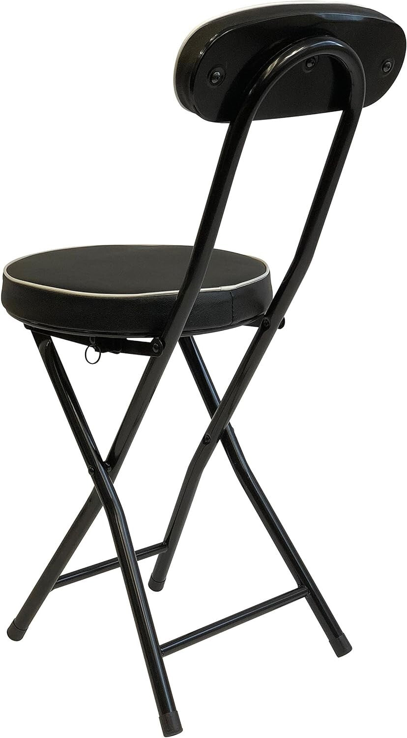 12-Inch Padded Folding Stool with Metal Frame - Ideal for Indoor & Outdoor