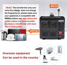Load image into Gallery viewer, Safe 1500W Step Up &amp; Down Voltage Converter with Circuit Breaker Protection