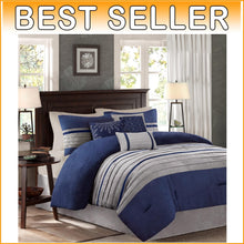 Load image into Gallery viewer, All-Season Down Alternative King Comforter Set with Decorative Shams &amp; Pillow