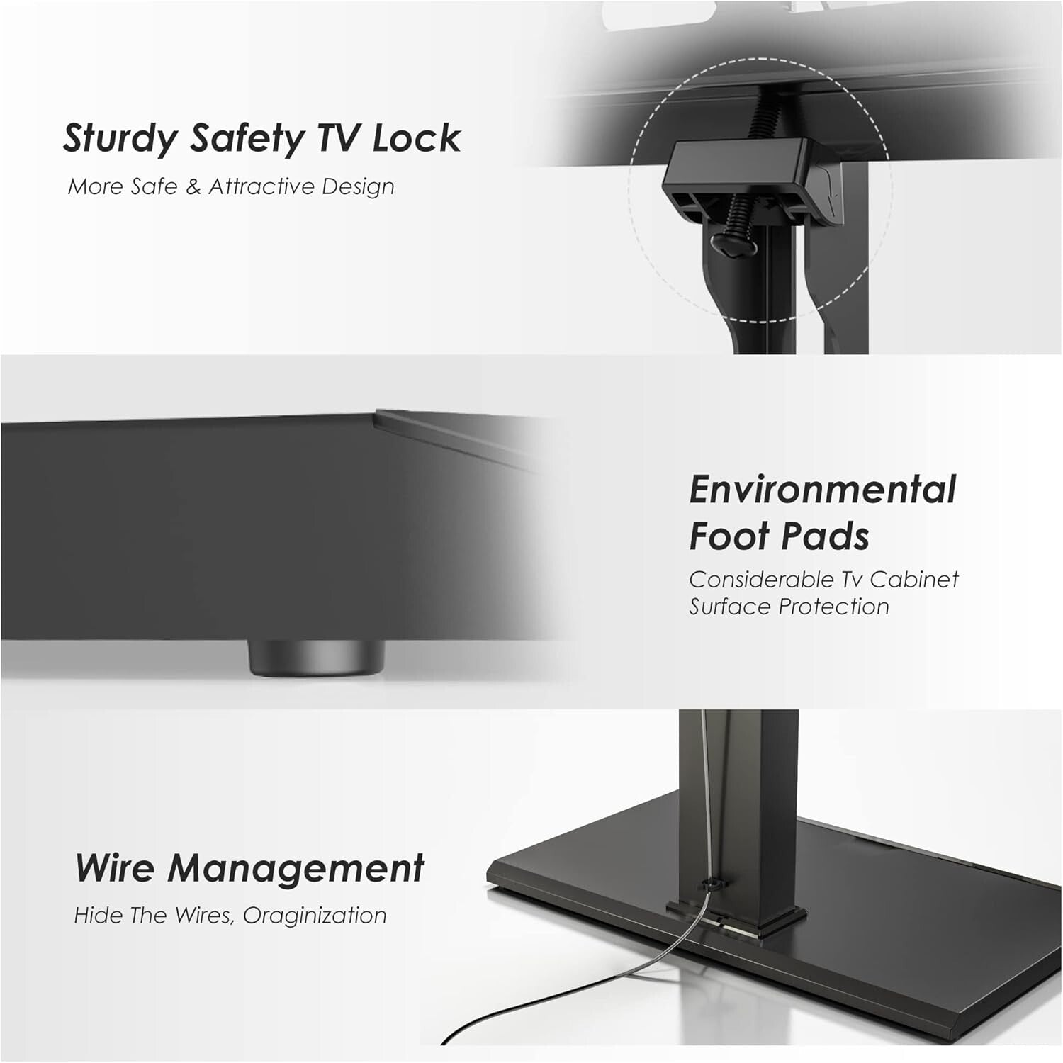 Space-Saving Universal TV Stand with Swivel Mount for 50-85 Inch Screens