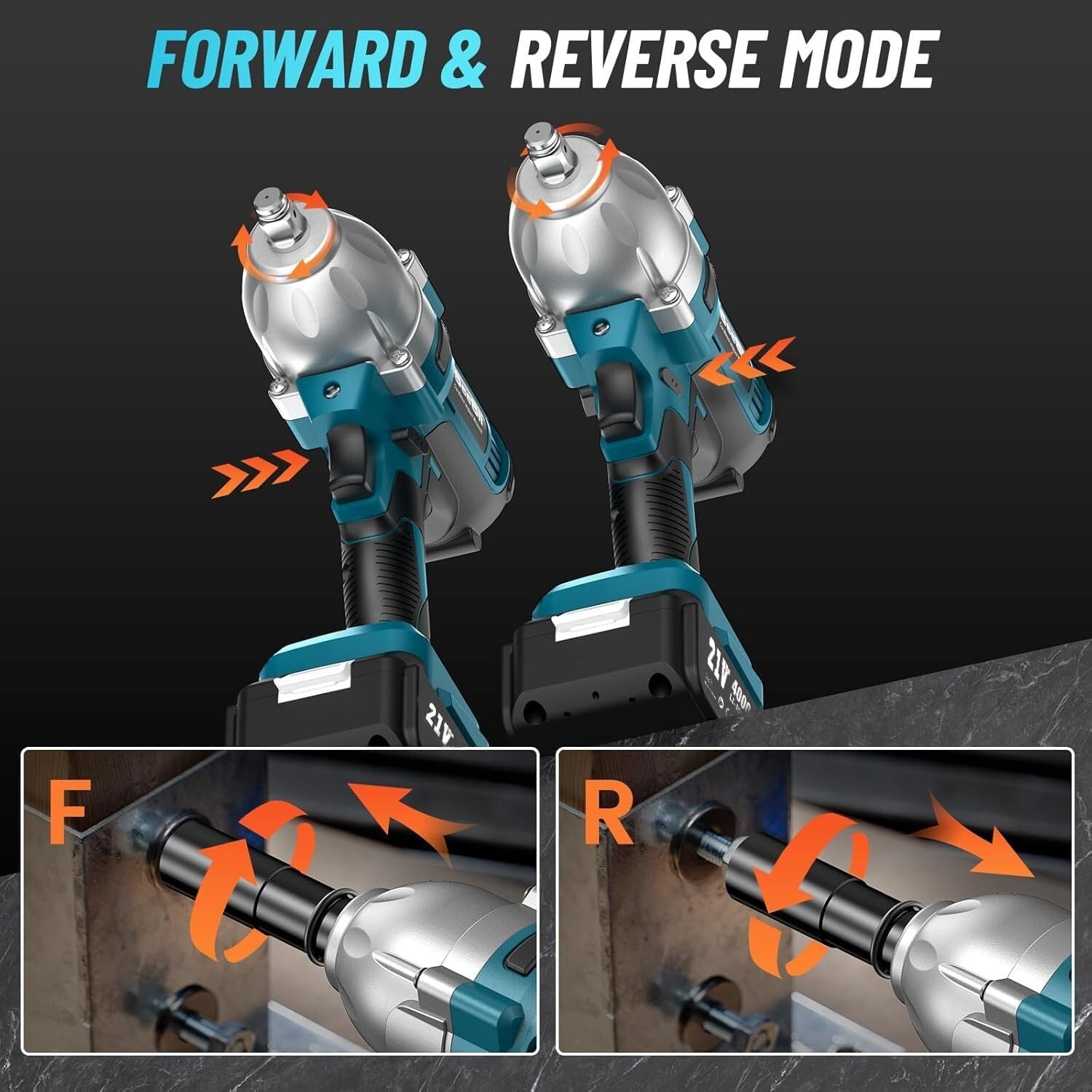 Professional Battery-Powered Impact Wrench 900 N.m for Fast Tire Changes