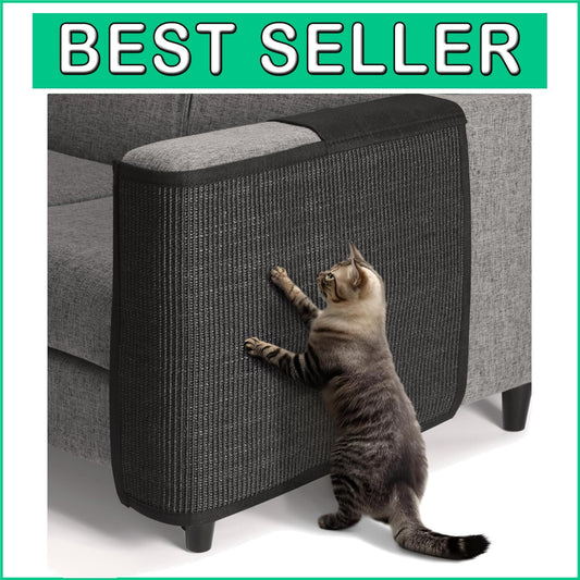 Elegant Cat Scratch Mat - Natural Sisal Furniture Protector for Left Side Use