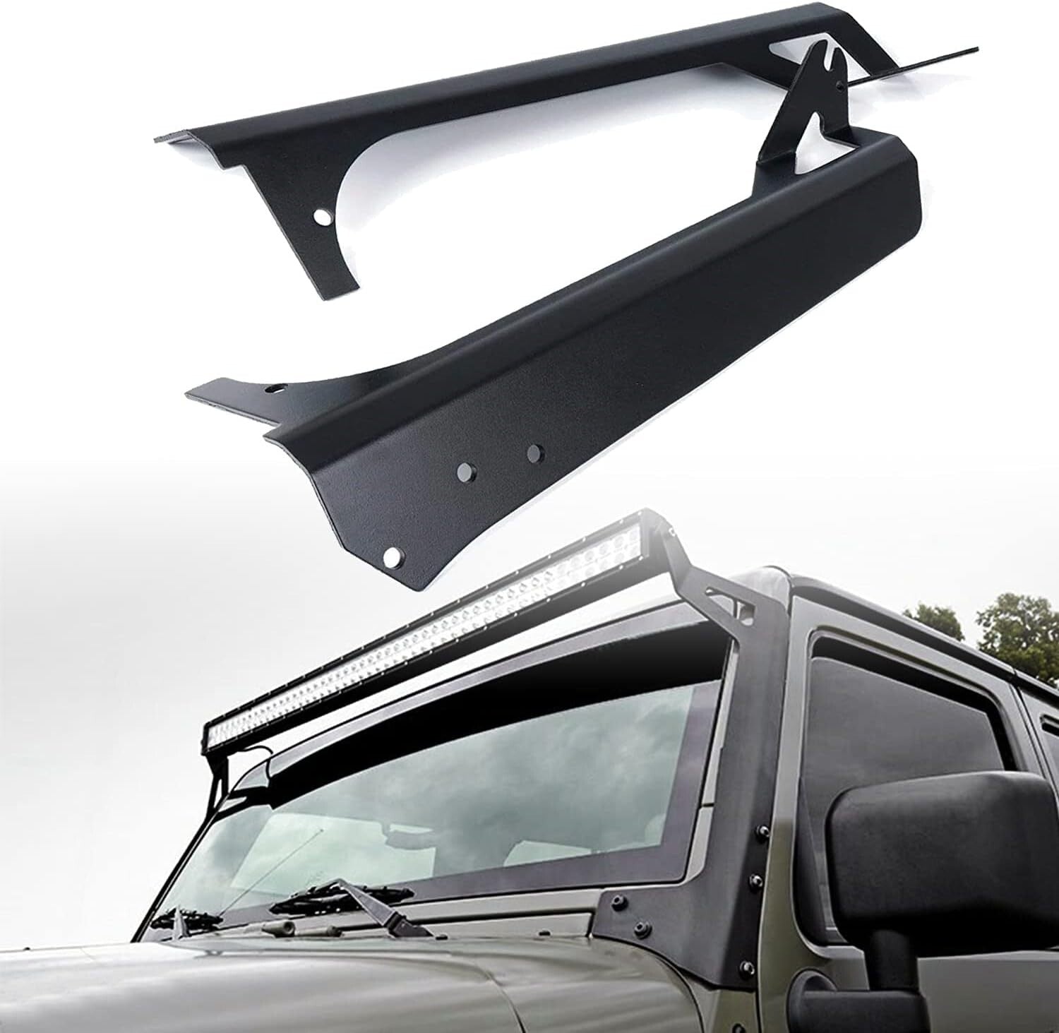 Heavy-Duty Jeep Wrangler TJ/LJ Light Bar Brackets for Secure Lighting Solutions