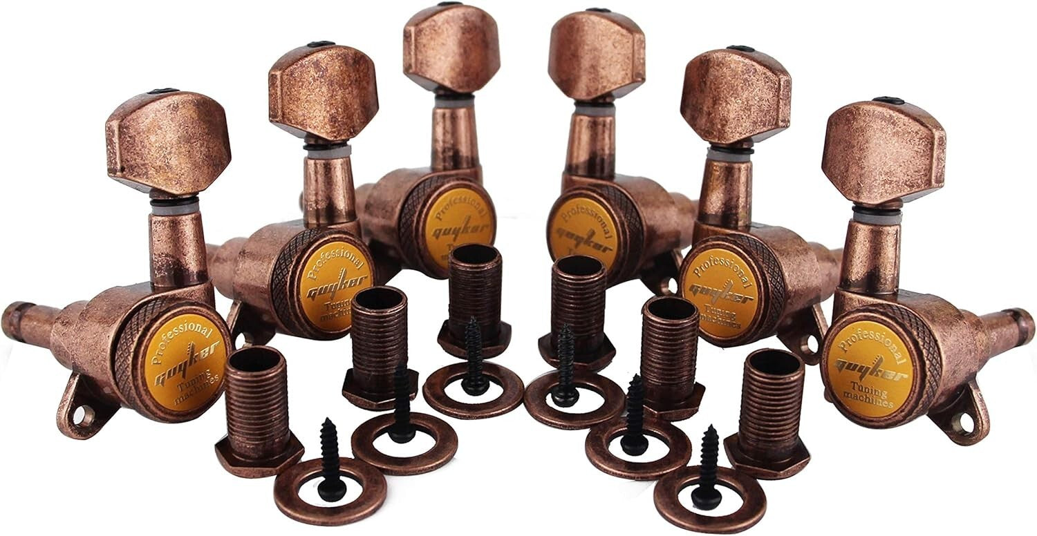 1:18 Gear Ratio Locking Tuners 3L + 3R - Ideal for Electric & Acoustic Guitars
