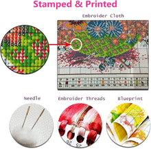 Load image into Gallery viewer, Beginners Colorful Flower Cat Cross Stitch Kit - Easy DIY Embroidery 18x18