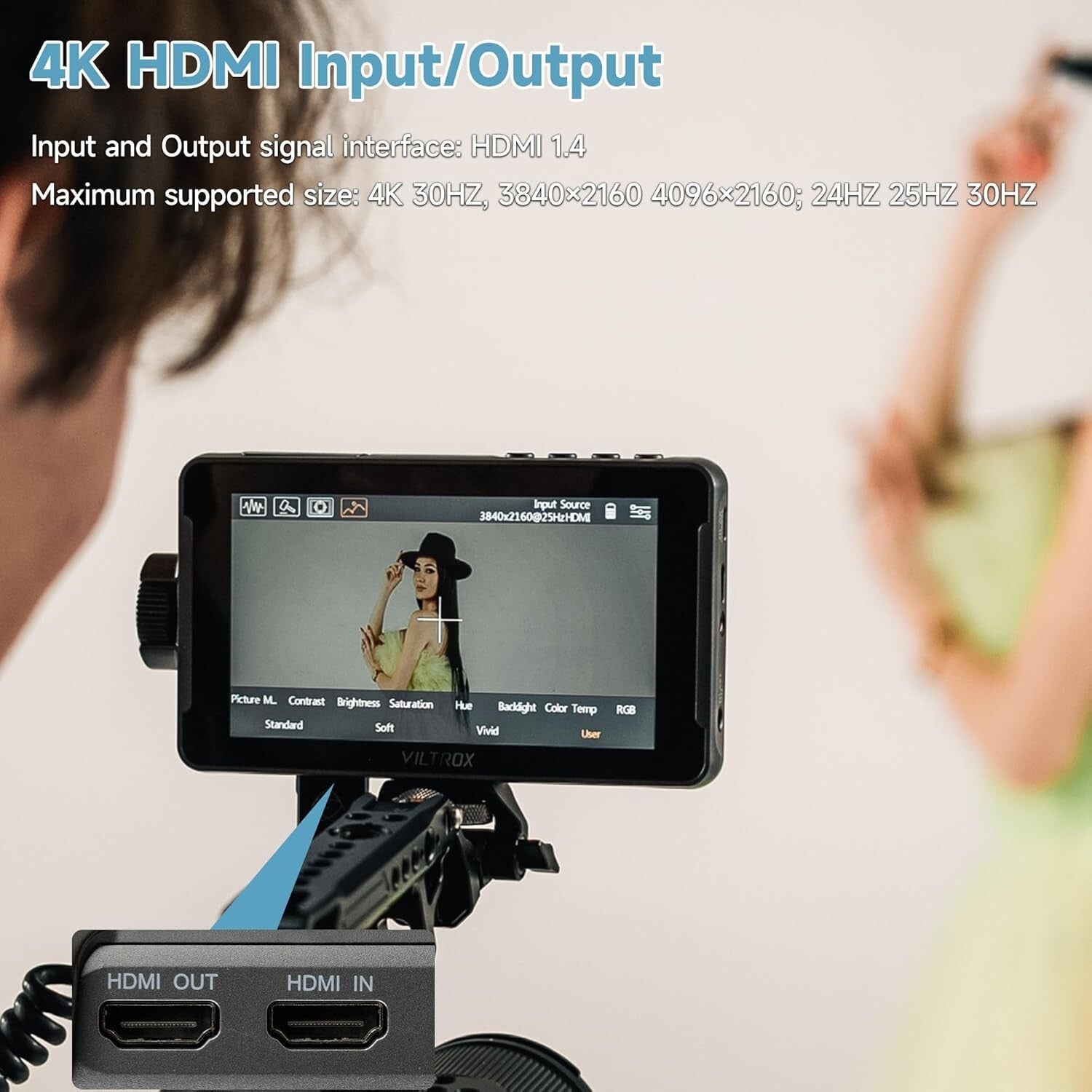 Compact 1200 Nits Camera Monitor with Sunshade & Multiple Power Supply Options