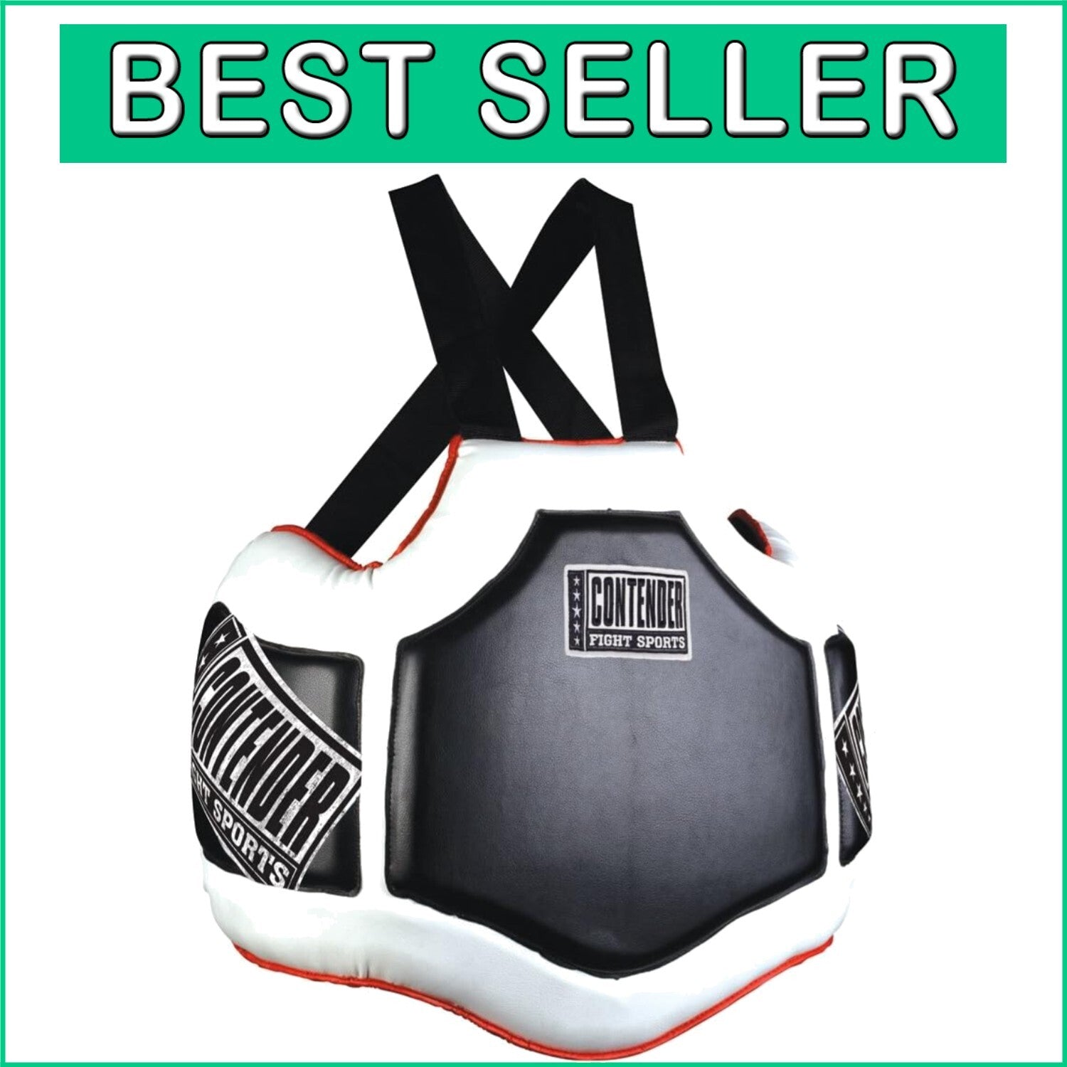 Durable Adjustable Boxing Body Protector – Black/White for Trainers and Athletes