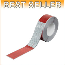Load image into Gallery viewer, High-Intensity Red &amp; White Reflective Tape - 10-Year Performance for Outdoor Use