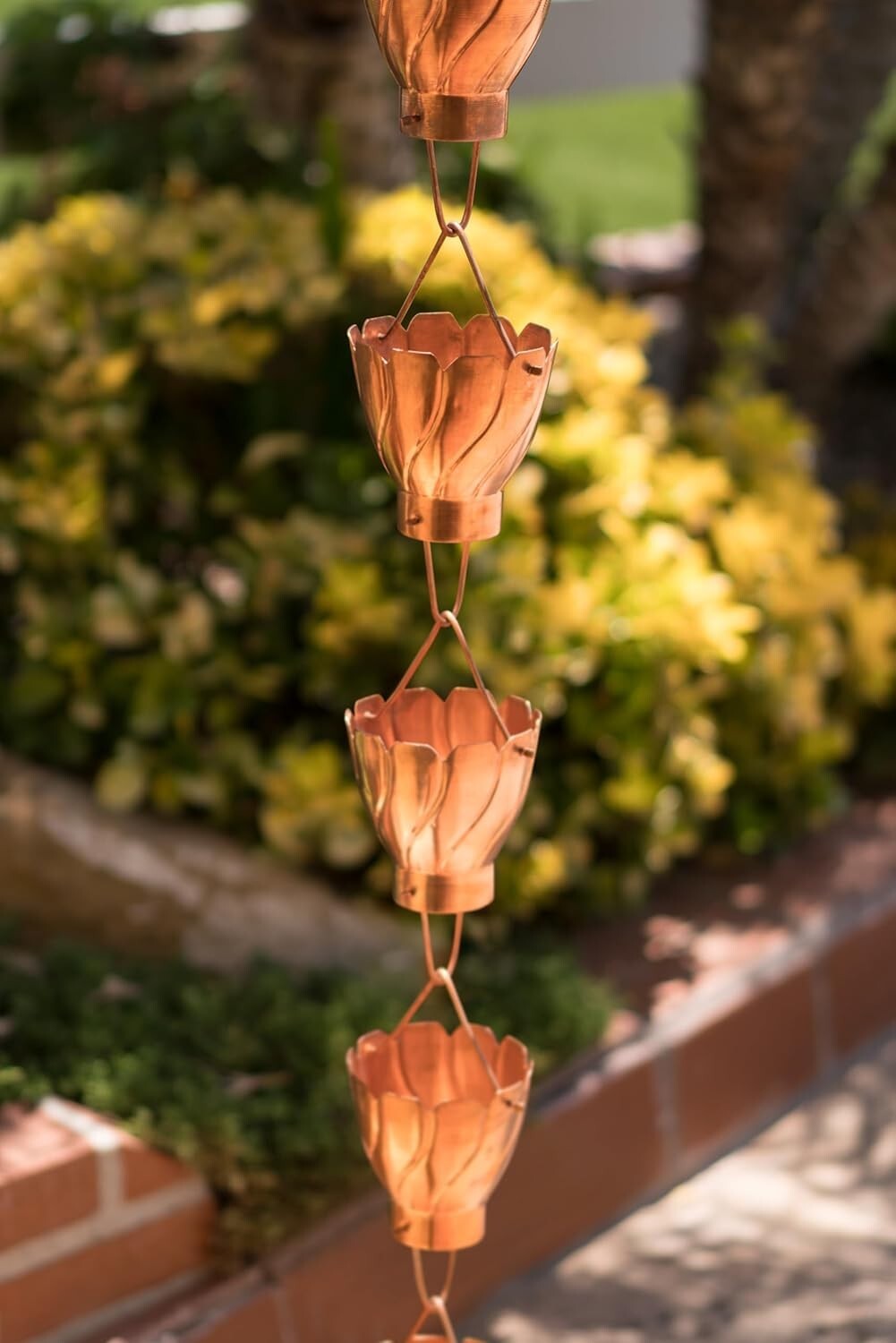 Elegant Pure Copper Rain Chain Extension - 3 Ft Gutter Downspout Replacement