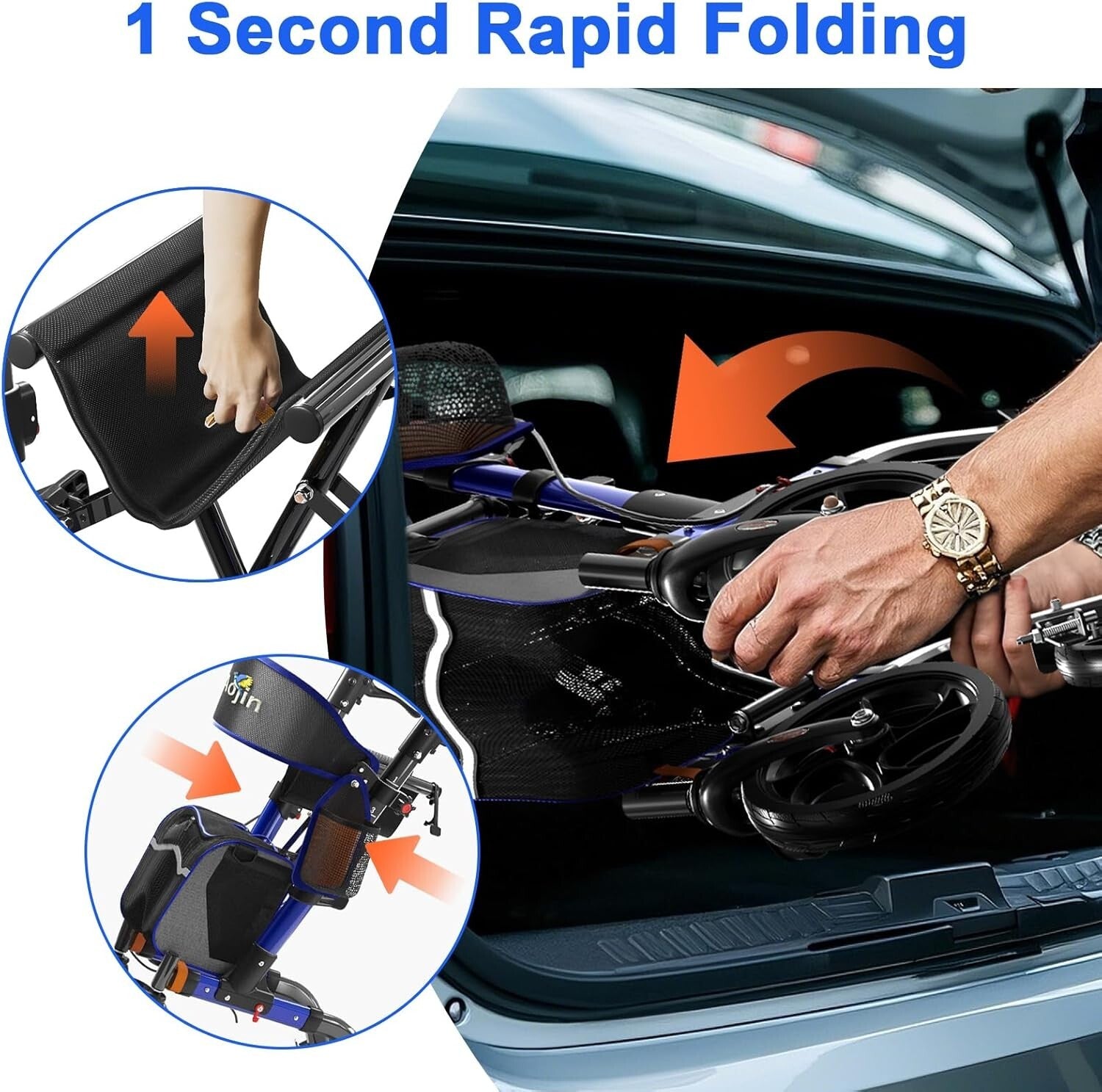 All-Terrain Senior Walker - Adjustable, Lightweight, and Safety First Features