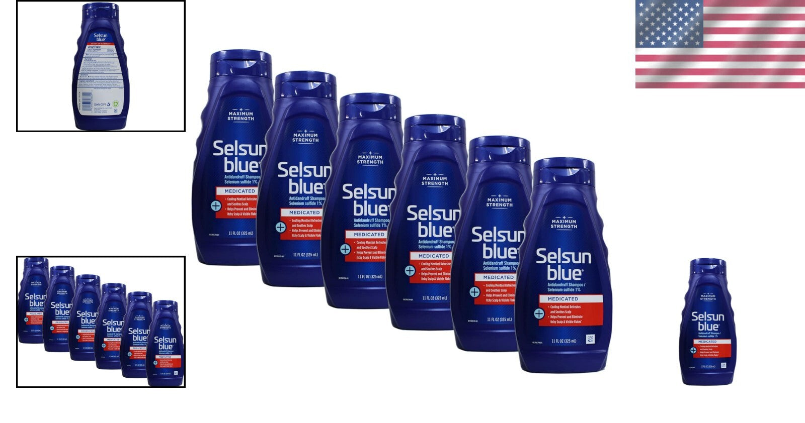 Selenium Sulfide Anti-Dandruff Shampoo - 11 oz. x 6 Pack, Gentle Formula