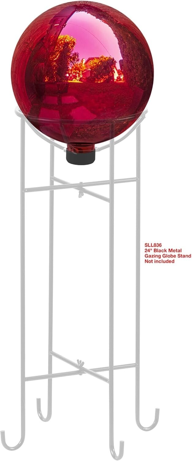 10" Weather-Resistant Art Deco Glass Gazing Sphere for Home & Garden