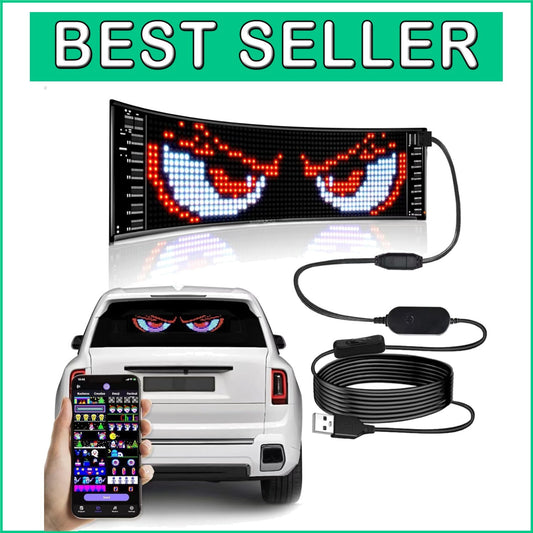 Dynamic LED Sign for Cars with Bluetooth – Waterproof, Flexible & Customizable