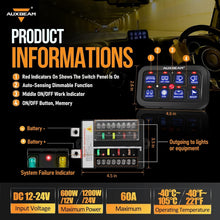 Load image into Gallery viewer, IP68 Waterproof 8 Gang Touch Switch Panel - Safety &amp; Style for Off-Road Vehicles