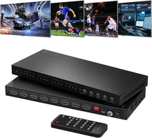 Load image into Gallery viewer, 4x4 HDMI Matrix Switcher 4K 60Hz with Audio Extractor &amp; Remote Control