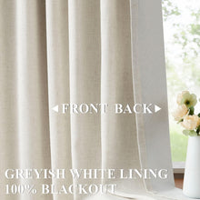 Load image into Gallery viewer, Luxury Pinch Pleat Blackout Drapes, 40x102 in, Rustic Natural Fabric - 2 Panels