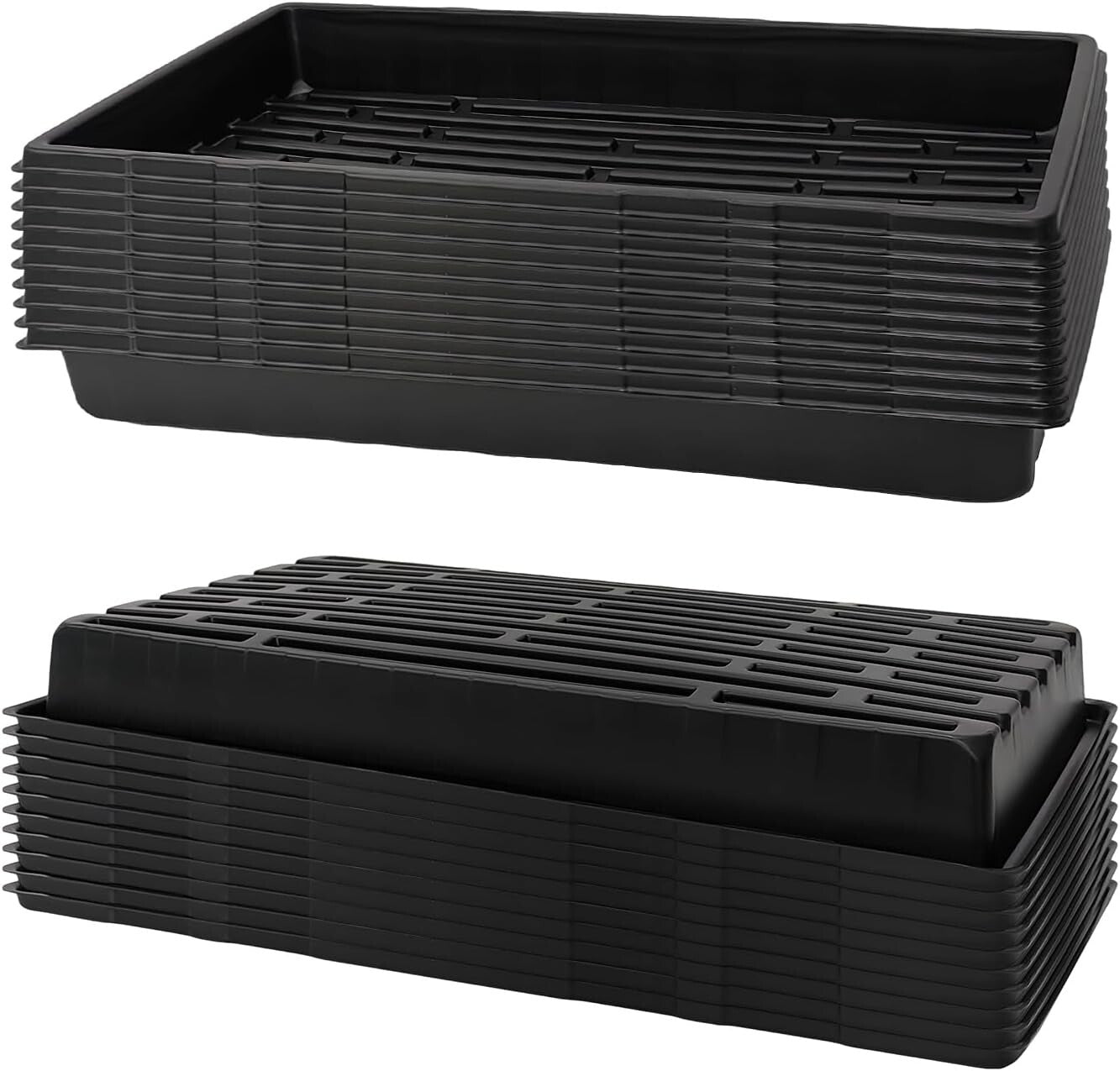 Versatile 1020 Nursery Pots - 20 Plastic Trays, 21.6" x 11.2", Ideal for Seeds