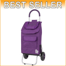 Load image into Gallery viewer, Lightweight Purple Foldable Shopping Cart with Oversized Wheels for Groceries